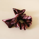 Big Ribbon Dark Pink Velour Scrunchie