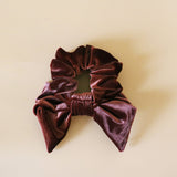 Big Ribbon Dark Pink Velour Scrunchie