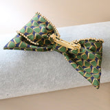 Big Ribbon Barrette Green Gold