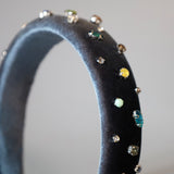 OG Headband Velour Grey Rainbow