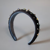 OG Headband Velour Grey Rainbow