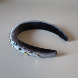OG Headband Velour Grey Rainbow