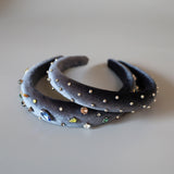 OG Headband Velour Grey Rainbow