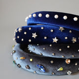 OG Headband Velour Grey Rainbow