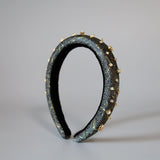 Slender Headband Dark Grey Gold