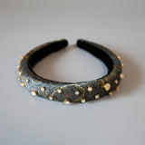 Slender Headband Dark Grey Gold