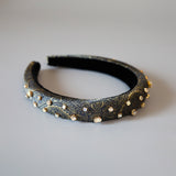 Slender Headband Dark Grey Gold