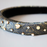 Slender Headband Dark Grey Gold