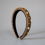 Slender Headband Brown Gold