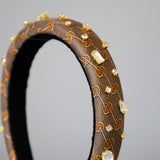 Slender Headband Brown Gold