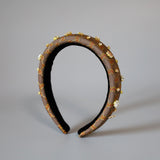 Slender Headband Brown Gold