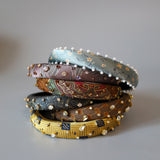 Slender Headband Dark Grey Gold