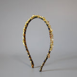 Narrow Headband Navy Gold Mix