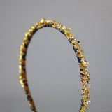 Narrow Headband Navy Gold Mix