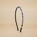 Narrow Headband Black Silver