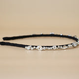 Narrow Headband Black Silver