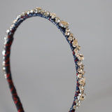 Narrow Headband Navy Silver Mix