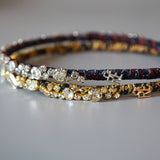 Narrow Headband Navy Silver Mix