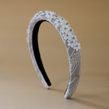 Slender Headband White Flower