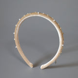 Tight Headband Velour Beige Studs