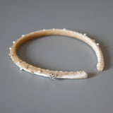 Tight Headband Velour Beige Studs