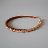 Tight Headband Velour Brown Gold Studs