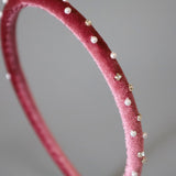 Tight Headband Velour Pink Pearl