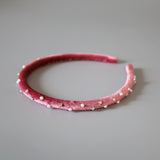 Tight Headband Velour Pink Pearl