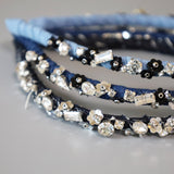 Narrow Denim Headband Indigo Silver