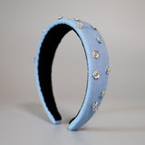 Thin Headband Light Blue Flower