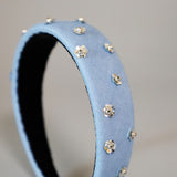 Thin Headband Light Blue Flower