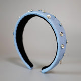 Thin Headband Light Blue Flower