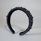 Thin Headband Indigo Denim Flower