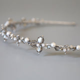 Metal Silver Bijou Flower Headband