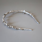 Metal Silver Bijou Flower Headband