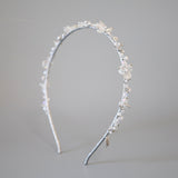 White Clear Bijou Flower Headband