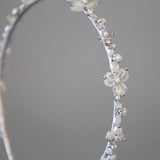 White Clear Bijou Flower Headband