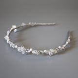 White Clear Bijou Flower Headband
