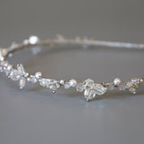 White Clear Bijou Flower Headband