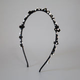 Black Bijou Flower Headband
