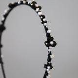 Black Bijou Flower Headband