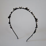Black Bijou Flower Headband