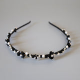 Black Bijou Flower Headband