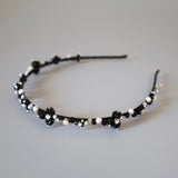 Black Bijou Flower Headband