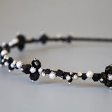 Black Bijou Flower Headband