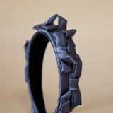 OG Headband Satin Ribbon Dark Grey