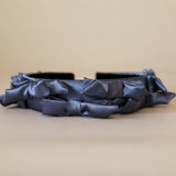 OG Headband Satin Ribbon Dark Grey