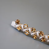 Beige Gold Studs Barrette