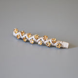 Beige Gold Studs Barrette