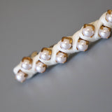 White Pearl Studs Barrette